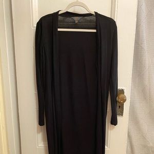 Long Black Duster Cardigan